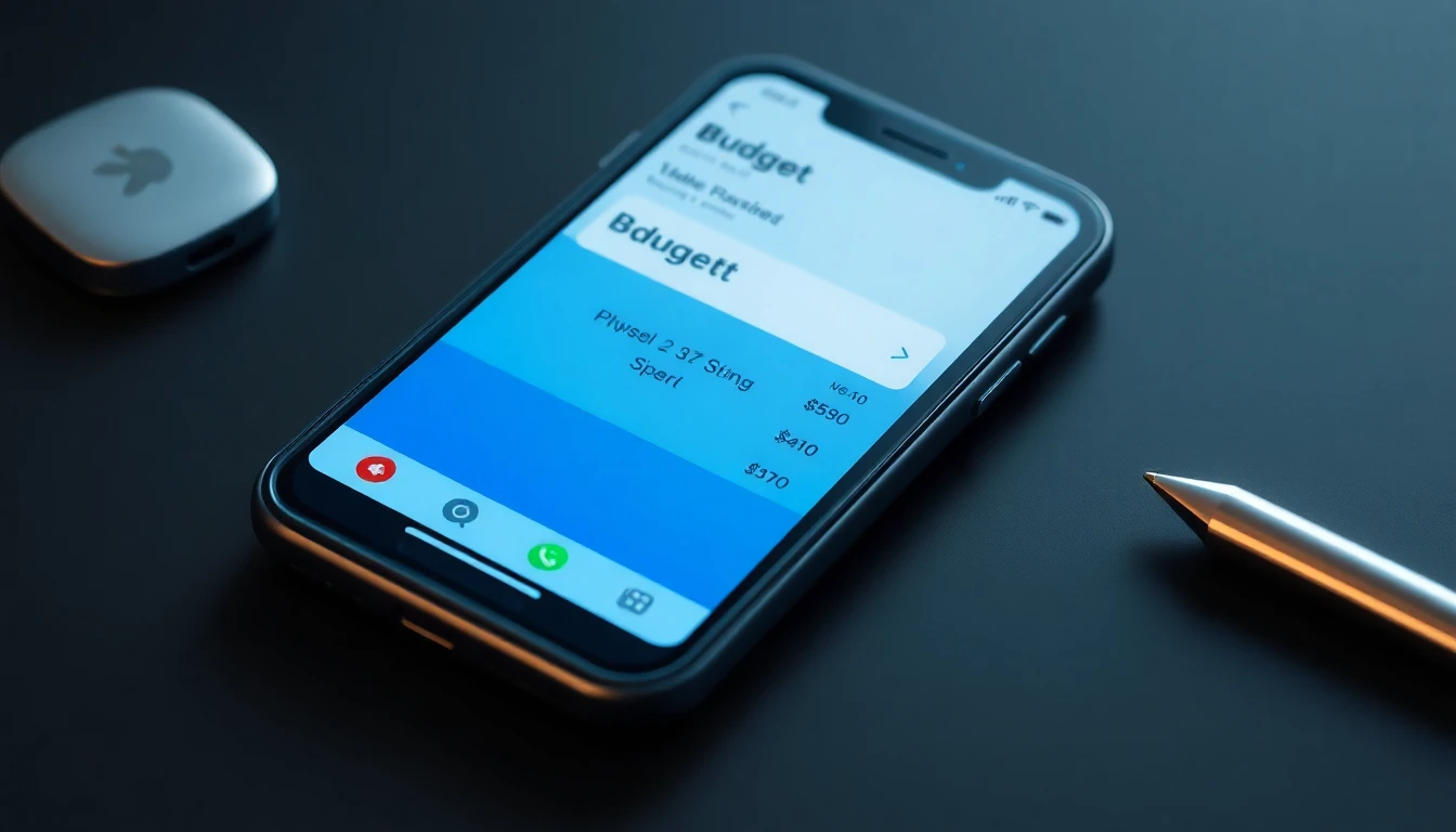 Smartphone mit Budget-Tracking App